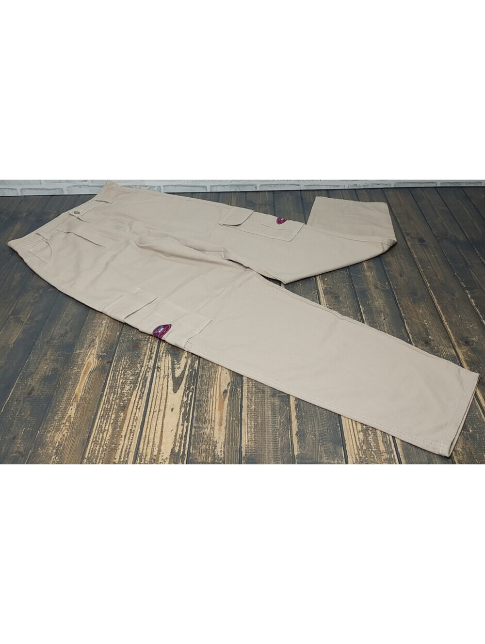 Wake Cargo Jeans Womens Large Beige Baggy Carpenter Wide Leg Loose Skate Outdoor